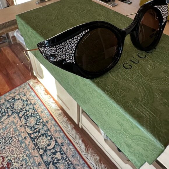 Gucci Cat Eye Colorblock Pattern Sunglasses New in Box - Picture 5 of 8